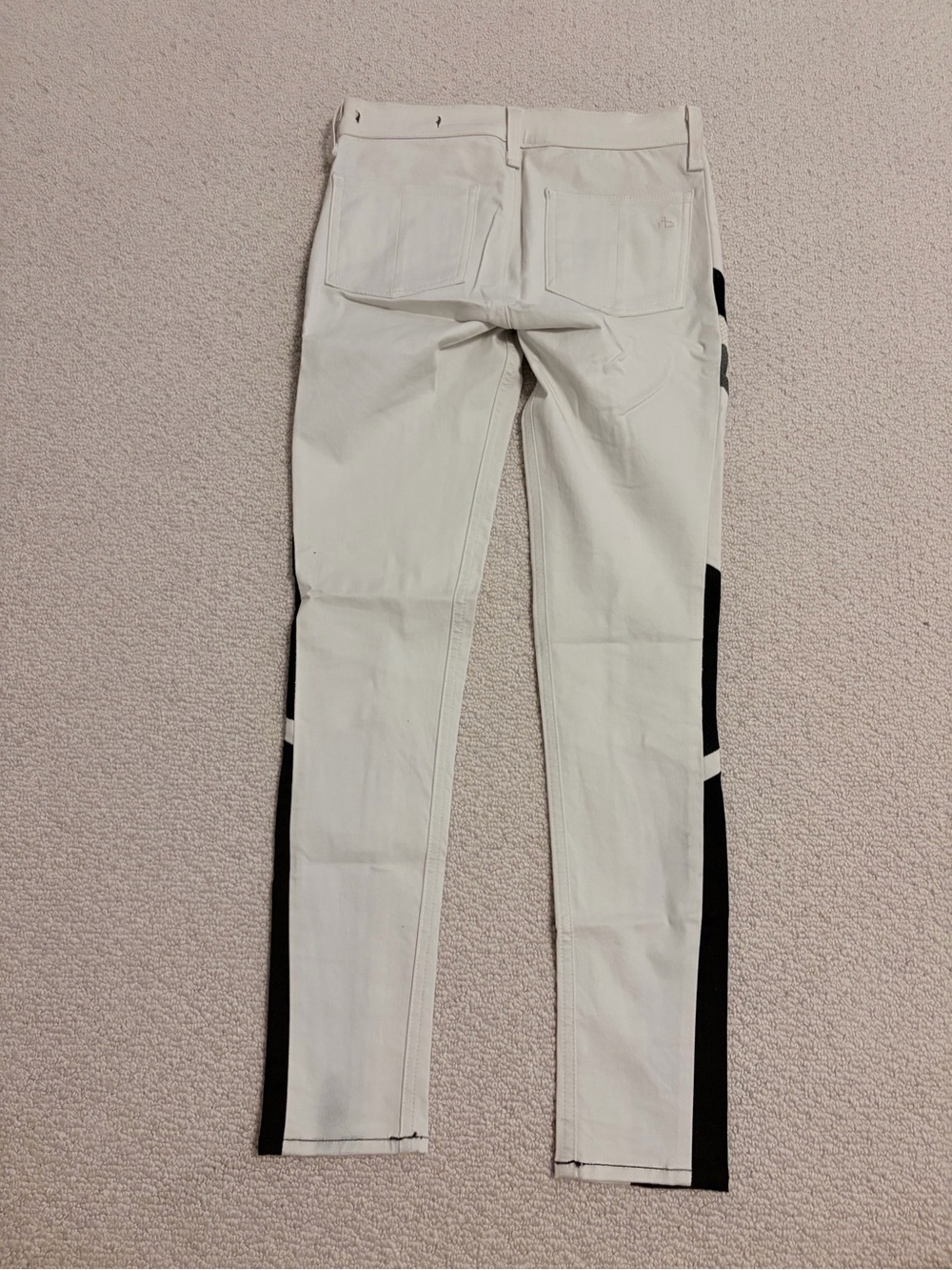 Rag & Bone The Split Colorblock Skinny Jeans Size 25 Black White Made USA - Picture 5 of 6